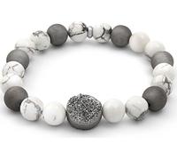 Bracelet de perles d'agate et de howlit MINK123 - longueur : 17 cm.