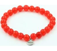 Bracelet de perles de calcédoine rouge 8 mm