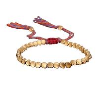 Bracelet de perles de cuivre tibétain fait à la main pour hommes et femmes, bracelet de bonne chance bouddhiste, bracelet de corde et bijoux de bracelets Pratique et élégant