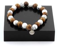 Bracelet de perles de howlite + bois 8 mm