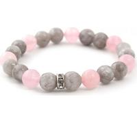 Bracelet de perles de jade et de quartz rose MINK18/17