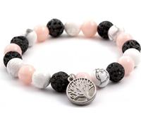 Bracelet de perles de jade, pierre de lave et howlit MINK39/17.
