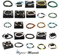 Bracelet de perles de malachite du Congo + agate jaune + onyx noir mat 8 mm