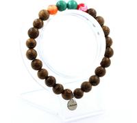Bracelet de perles de malachite du Congo + agate multicolore brisée + bois 8 mm