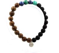 Bracelet de perles de malachite du Congo + jaspe bleu + onyx noir mat + bois 8 mm