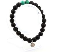 Bracelet de perles de malachite du Congo + lave 8 mm