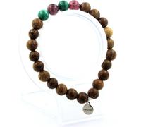 Bracelet de perles de malachite du Congo + lépidolite + bois 8 mm