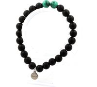 Bracelet de perles de malachite du Congo + onyx noir mat 8 mm