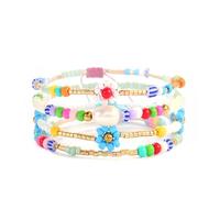 Bracelet de perles de marguerite coloré pour femmes, bijoux en perles de rocaille, arc-en-ciel, extensible, délicat, tendance, cadeaux