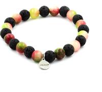 Bracelet de perles de pastèque et de tourmaline + lave 8 mm