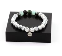 Bracelet de perles d'épidote australienne + hématite + angélite + howlite 8 mm