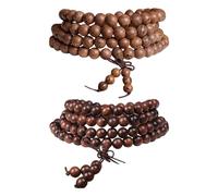 Bracelet De Perles en Bois - Set De 2 Pièces Pour Méditation, Yoga et Prière - 108 Chapelet Élastique - Cadeau Pour Hommes et Femmes