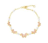 Bracelet de perles en forme de papillon émaillé pour femme avec un toucher haut de gamme et exquis, taille unique, Cuivre, Pas de gemme