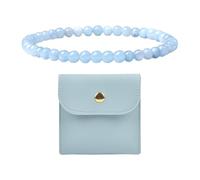 Bracelet de Perles en Pierre Bleu - Tendance et Polyvalent, Simple pour Femme avec Sac à Bijoux