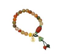Bracelet de perles en pierre colorée - Bracelet de perles avec pierres multicolores | Bracelet tendance en forme de lotus | Bracelet unique et tendance en pierres précieuses pour le Nouvel An