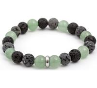 Bracelet de perles en pierre de lave et aventurine MINK99 - Longueur : 17 cm.
