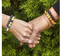 Bracelet de perles en pierre de lave et Howlit MINK107/17.