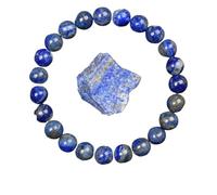 Bracelet de perles en pierre d'obsidienne dorée for hommes et femmes, lumière arc-en-ciel, brute, perle ronde, bijoux énergétiques(19cm,8MM BEADS_5 LAPIS LAZULI)