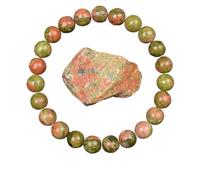 Bracelet de perles en pierre d'obsidienne dorée for hommes et femmes, lumière arc-en-ciel, brute, perle ronde, bijoux énergétiques(21cm,6MM BEADS_2 UNAKITE)