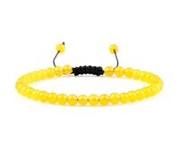Bracelet de perles en pierre naturelle de 4 mm, bracelet réglable en cuir minimaliste, cadeau de guérison et de yoga, taille unique, Corne, Pas de gemme