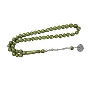 Bracelet de perles en résine de couleur élégante, 45 perles de 10 mm, motifs arabes, étanche, pour occasions formelles décontractées, bracelet unisexe en résine, One Size, Comme décrit