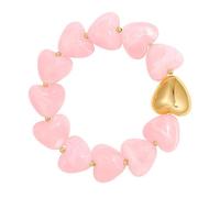 Bracelet de perles en résine, ornement de bijoux en forme de cœur d'été, accessoire de poignet coloré avec breloque définie, bracelet réglable, bracelet fonctionnel, fournitures de mode pour la plage