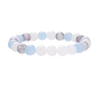 Bracelet de Perles Fait Main en Pierre Naturelle, 8mm, Pierre D'Ange Bleue, Onyx Gris, Bracelet Unisexe, Tendance, Cadeau D'Anniversaire, Amitié, 8mm