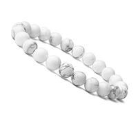 Bracelet de perles naturelles 8 mm en pierre naturelle pour homme, superbe agate noire semi-précieuse, tigre de lave, bijoux pour hommes et femmes (longueur : 21 cm, couleur métal : bracelet de lav