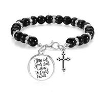 Bracelet de perles « Open Not Your Door When The Devil Knocks »