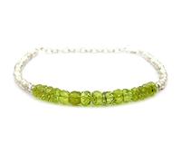 Bracelet de perles péridot avec fermoir en argent sterling et composants en pierres précieuses naturelles véritables Péridot et Pyrite Bracelet de perles Péridot