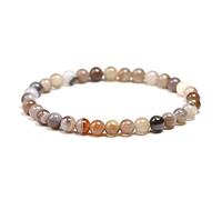 Bracelet de perles ， Pierre d'agate naturelle du Botswana 6 8 10 mm pierres précieuses rondes for femmes et hommes Bracelets à brins élastiques Bijoux unisexes wanglan(Beads 6mm-20cm 7.9inch)