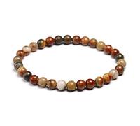 Bracelet de perles, pierre jaspe Picasso naturelle, rondes, extensible, bijoux fins, pierres précieuses for femme, cadeau fait à la main, wanglan(Beads 6mm-16cm 6.3inch)