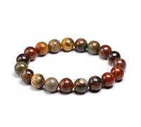 Bracelet de perles, pierre jaspe Picasso naturelle, rondes, extensible, bijoux fins, pierres précieuses for femme, cadeau fait à la main, wanglan(Beads 10mm-21cm 8.3inch)