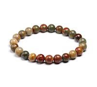 Bracelet de perles, pierre jaspe Picasso naturelle, rondes, extensible, bijoux fins, pierres précieuses for femme, cadeau fait à la main, wanglan(Beads 8mm-24cm 9.5inch)
