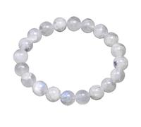 Bracelet de Perles，Pierre Lune Arc-en-Ciel Naturel Femmes Bracelets Lumière Bleue for Hommes Perles Pierre d'énergie Ronde Bijoux Faits à la Main Cadeau wanglan(Beads 10mm-17cm 6.7inch)