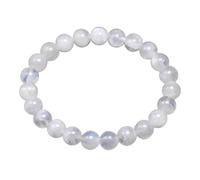 Bracelet de Perles，Pierre Lune Arc-en-Ciel Naturel Femmes Bracelets Lumière Bleue for Hommes Perles Pierre d'énergie Ronde Bijoux Faits à la Main Cadeau wanglan(Beads 8mm-19cm 7.5inch)