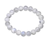 Bracelet de Perles，Pierre Lune Arc-en-Ciel Naturel Femmes Bracelets Lumière Bleue for Hommes Perles Pierre d'énergie Ronde Bijoux Faits à la Main Cadeau wanglan(Beads 10mm-22cm 8.6inch)
