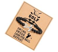 Bracelet de perles pour homme, bracelets de sport, bracelets perles de hockey de hockey de golf - Bijoux pour garçons, chaîne de perles de motivation réglable, chaussettes pour papa