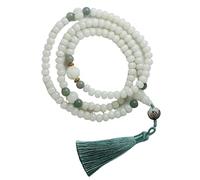 Bracelet de perles prière bouddhiste, bracelet, Bodhi 108 blanches naturelles(Jade)