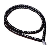 Bracelet de perles prière bouddhiste, bracelet, collier 108 mala en tige noix coco noire, Bouddha
