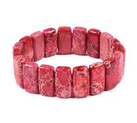 Bracelet de perles rectangulaires de 20 mm - Bracelet extensible en pierre naturelle pour homme et femme - Favorise la paix intérieure et la stabilité, 20mm, Pas de pierre précieuse