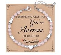 Bracelet de perles réglable fait à la main pour femmes et adolescentes, bracelet extensible avec accents de cœur, cadeau significatif au quotidien pour amis, sœurs et dames pour les anniversaires ou