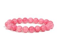 Bracelet de perles rouges en pierre naturelle, chaîne élastique de yoga pour homme et femme, Medium, Pierre rouge, Améthyste