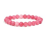 Bracelet de perles rouges en pierre naturelle, chaîne élastique de yoga pour homme et femme, Medium, Pierre rouge, Améthyste
