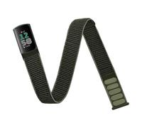 Bracelet de poignet en nylon compatible avec Fitbit Charge5/6, bande de bras militaire verte, résistant à l'eau et confortable Green