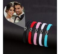 Bracelet de Projection d'image couleur personnalisé, pendentif en cuivre, corde tissée à la main, nouveaux cadeaux de noël romantiques, petite amie et maman, 2025