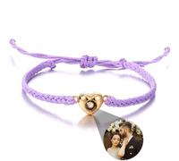 Bracelet de projection photo personnalisé, bracelet d'images superposées, bracelet pour couple, cadeau pour un meilleur ami, cadeau pour elle et lui, Large, Cuivre