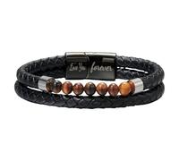 Bracelet De Protection Œil De Tigre Pour Homme, Offert Par Maman. Bracelet Jonc Unisexe En Pierre Naturelle Et Perles, Gravé De L'Inscription « Je T'Aime Pour Toujours ». Bijou À Offrir À Mo