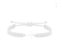 Bracelet de protection tressé fait à la main en acier inoxydable avec breloque en corde de nylon rouge et noire - Bracelets porte-bonheur réglables pour femmes et hommes - Unisexe - Cadeau religieux