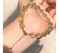 Bracelet de quartz rutilé Feng Shui Pixiu pour femmes Bracelet perlé en cristal de 8 mm Pi Yao Amulet Bracelet Bracelet Crystal Natural Crystal attire l'argent Bonne chance, Green Cinnabar